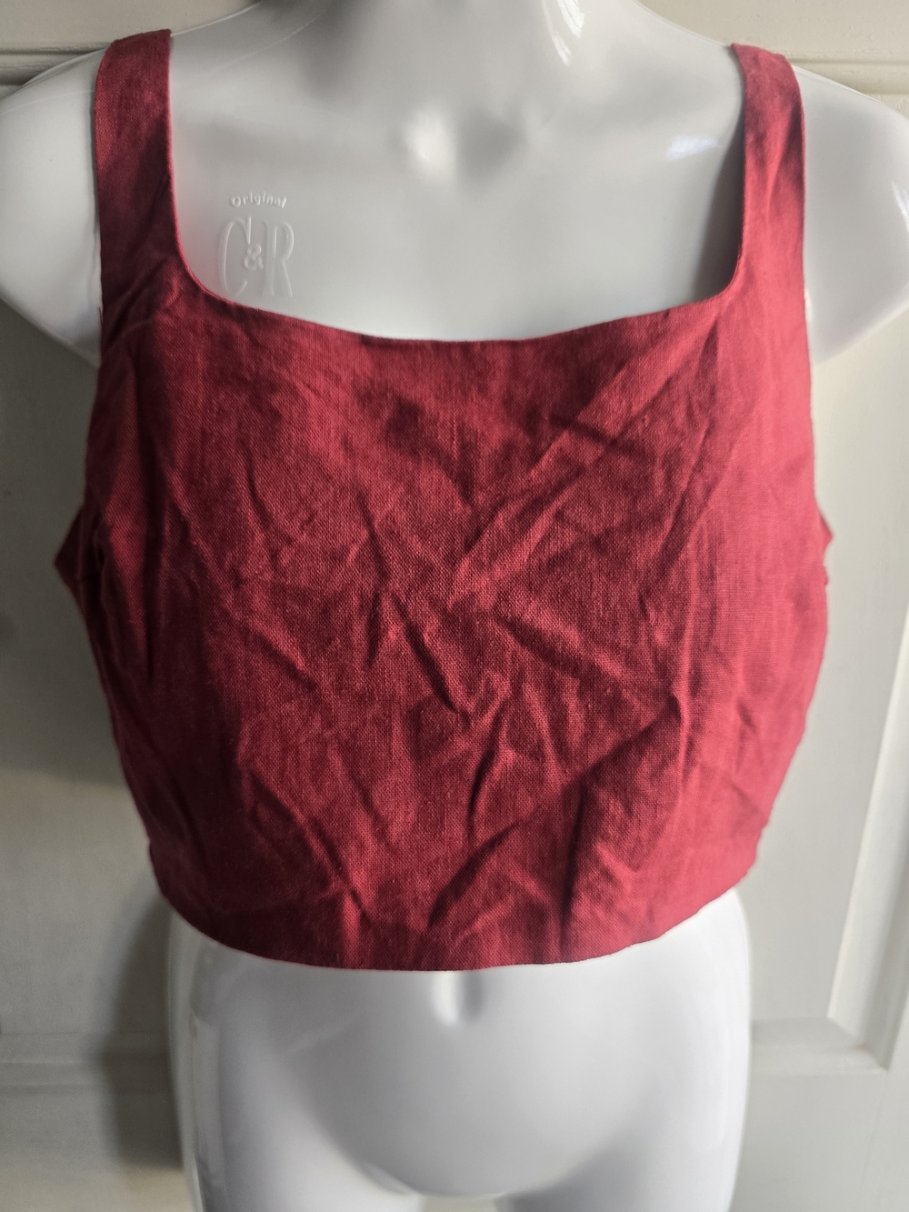 House of Harlow 1960 Crimson Square Neck Crop Top